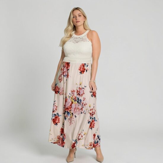 BodyFlirt boutique dress with roses, size 3XL