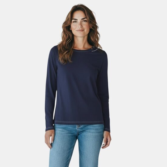 Рубашка синего цвета из BPC collection с декоративными пуговицами, размер L/XL