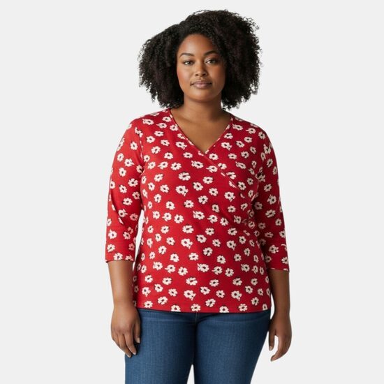 BPC collection red shirt with flowers, size 3XL