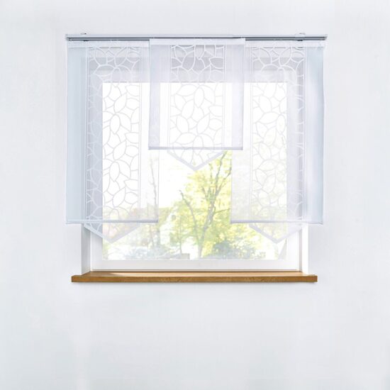 Белая штора, дневные занавески на velcor самоклеящейся ленте, 57х80