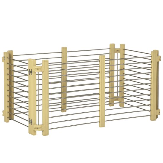 Mājdzīvnieku aploks ar durvīm, dārza un mājas metāla aizsardzības žogs, suņu drošības vārti, PawHut