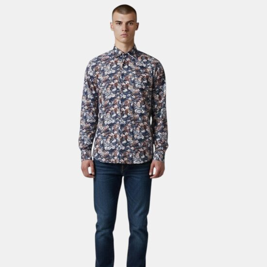 Fil Noir shirt with flowers, size 38