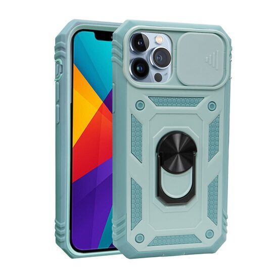 Защитный чехол для телефона Apple iPhone 13 Pro Max, синий, магнитный, с кольцом