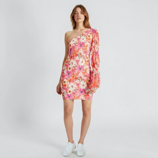 Bright dress on one shoulder, size L/XL, BodyFlirt