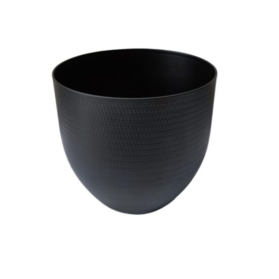 Metal decorative flower pot, black