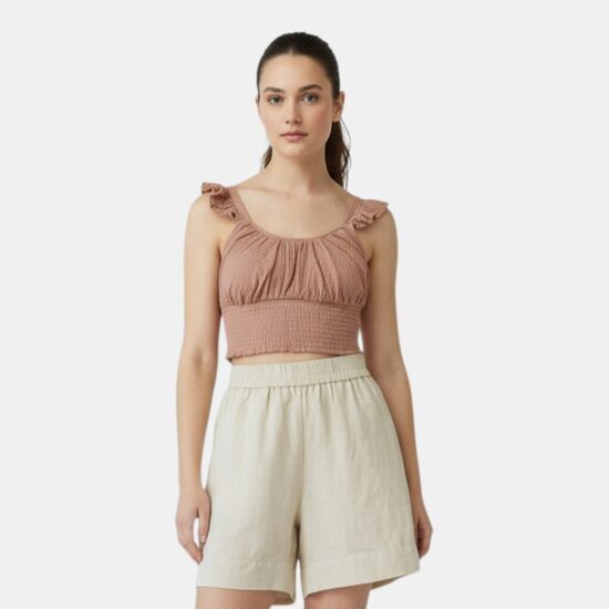 Review коричневый топ с рюшами, размер L