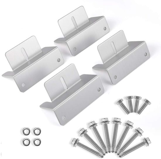 Saules paneļa Z veida turētājs ar skrūvēm, montāžas kronšteins 4 gab