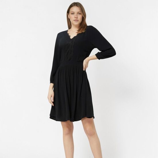 Tom Tailor black dress with lace, size M