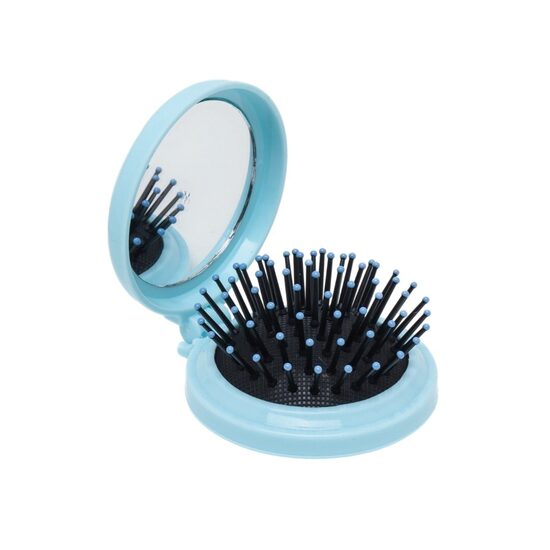 2 шт. Складная дорожная расческа для волос с зеркалом, синяя