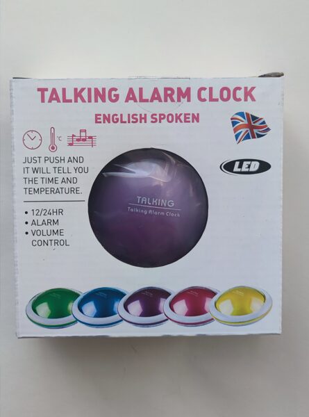 Digital thermometer with talking alarm clock