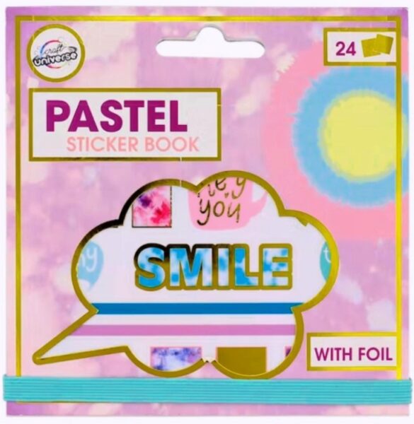 Uzlīmju bloknots, pastel sticker book, 24lpp