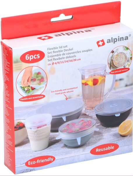 Silikona pārtikas trauku vāki 6gb, Alpina