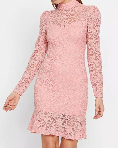 Rozā mežģīņu kleita, izmērs S, BodyFlirt