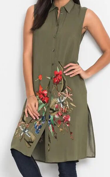 Zaļa kleita ar ziedu rakstu Bodyflirt, izmērs XS