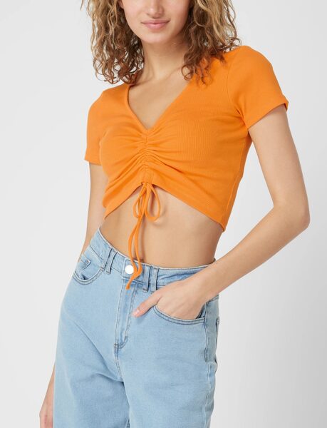 Only обтягивающий топ, оранжевый, размер S и M