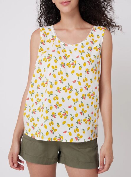 Tom Tailor tops, blūze ar citroniem, izmērs L