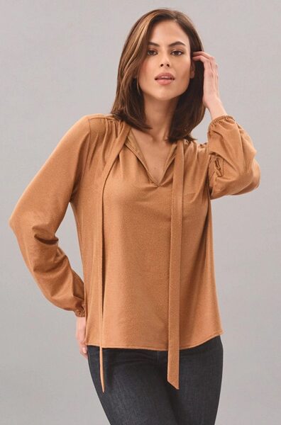 Блуза Angoor коричневая, размер XXL