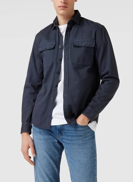 Рубашка из хлопка темно синего цвета Jake's collection, размер L