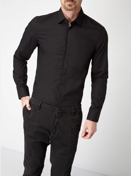 Черная хлопковая рубашка Jake's Collection, размер 41/42