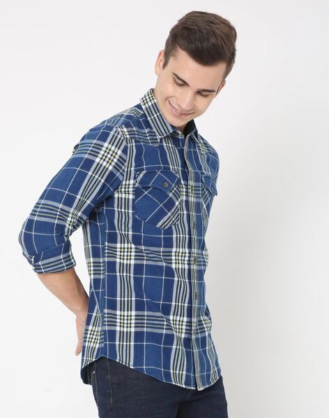 Рубашка Basefield Denim в клетку, размер L