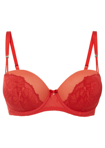 Red bra with lace, size 95C