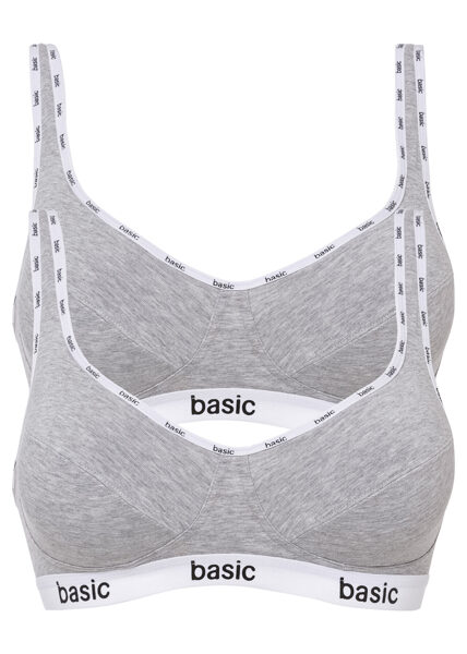 BPC collection pelēks sporta krūšturis, komplets 2gb, izmērs 80C