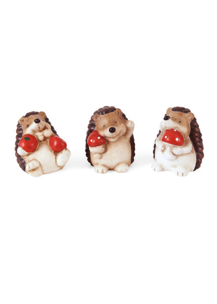 Decorative figurines "Hedgehogs", 3 pcs dimensions 8x10x8cm