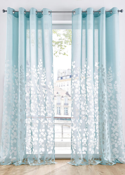 Curtains in light mint color, 140x145cm