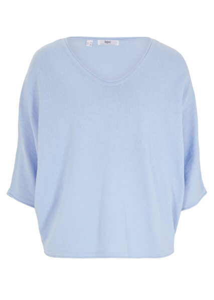 Light sweater with kimono sleeves, pearl blue color, size 40/42