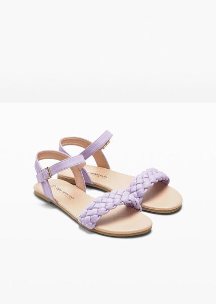 Sandal lavender color with woven straps