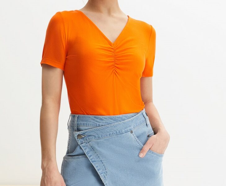 Оранжевая блузка BodyFlirt, размер XXS/XS