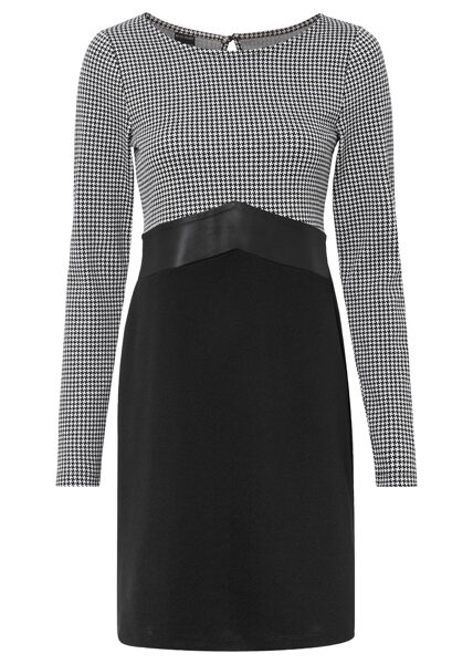 Dress with black and white checkered pattern, size 40/42