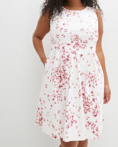 Eleganta balta kleita ar apdruku izmērs 3XL, BPC collection