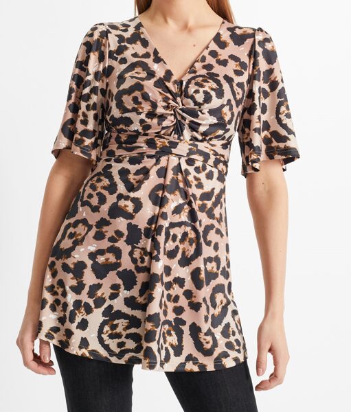 Леопардовая блузка, туника Bodyflirt, размер S/M