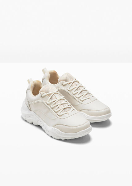 Sneakers with a platform sole, beige color