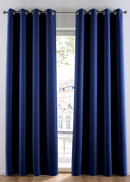 Dark curtains in dark blue color, 270x175 cm