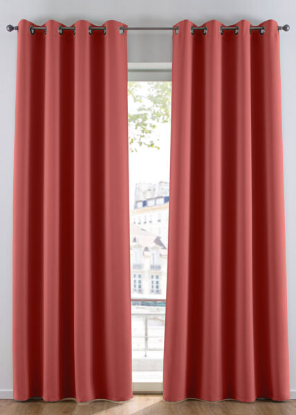 Dark curtains in dark burgundy color, 270x245