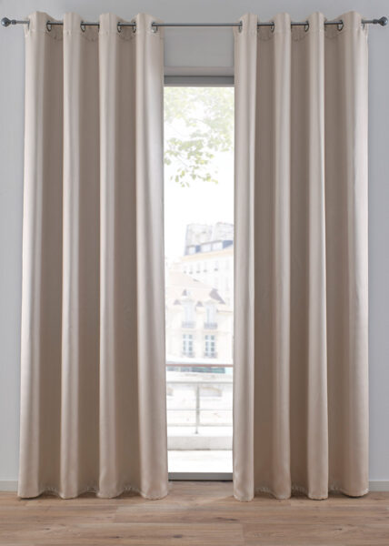 Dark curtains in beige color, 135x245